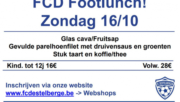 FCD Footlunch op 16/10